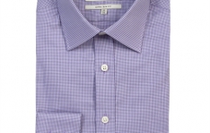 Men's WHITE & LILAC DOGSTOOTH CHECK EXTRA SLIM FIT SHIRT  - 2