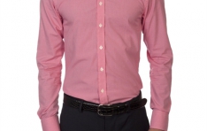 Men's PINK & WHITE CHECK EXTRA SLIM FIT SHIRT WITH WHITE COLLAR  - 3